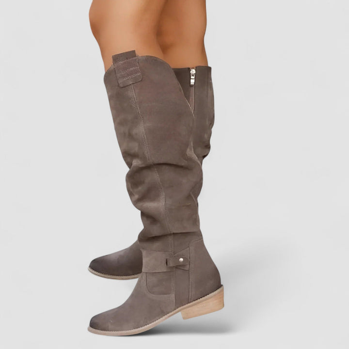 Trendy women's knee-high boots, orthopedic comfort meets fall fashion in these stylish winter boots.