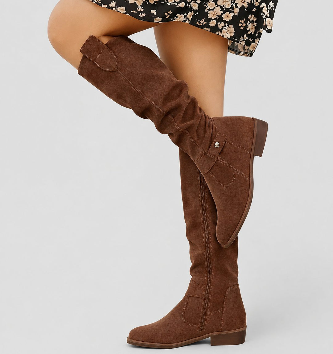 Health-focused women's orthopedic knee-high boots, offering superior comfort & support for active women.