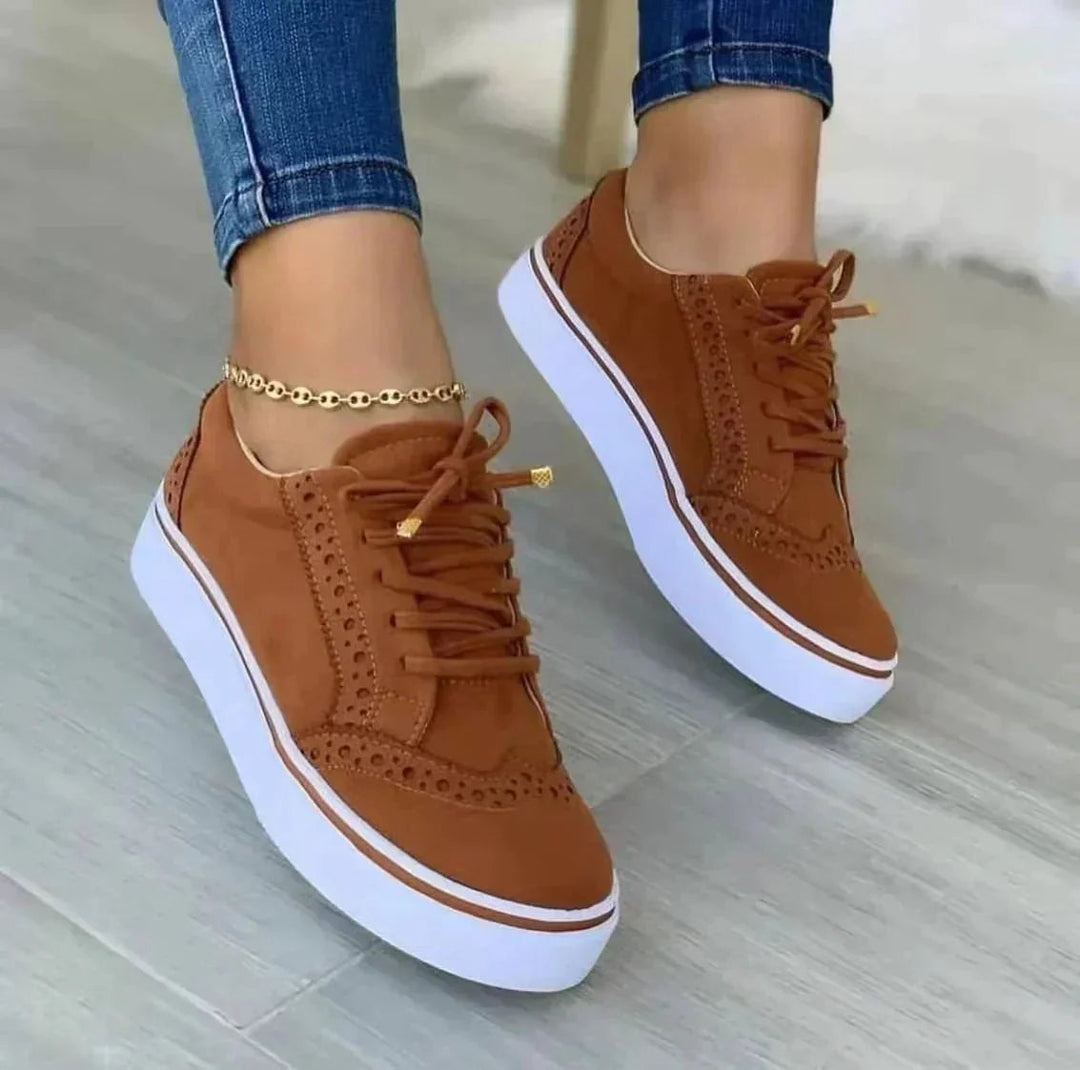 Women's orthopedic lace-up oxfords with arch support. Comfortable, elegant walking shoes for all-day wear.