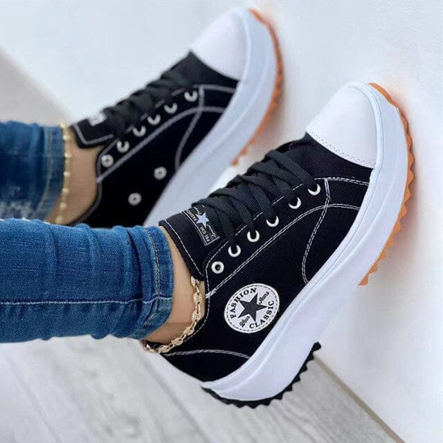 Casual women's orthopedic sneakers, lace-up style, providing excellent foot support and comfort footwear.