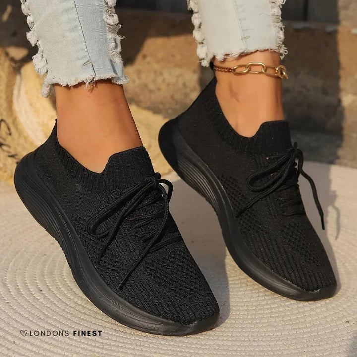 Stylish women's lace-up sneakers for active lifestyles, offering orthopedic foot support & comfort.