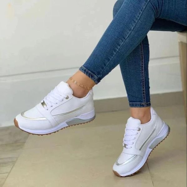 Comfortable women's walking shoes, orthopedic design with shock absorption for active everyday wear.