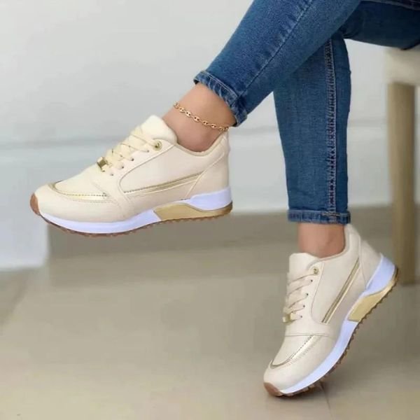 Stylish women's lace-up comfort trainers, perfect as shock-absorbing orthopedic walking & running shoes.