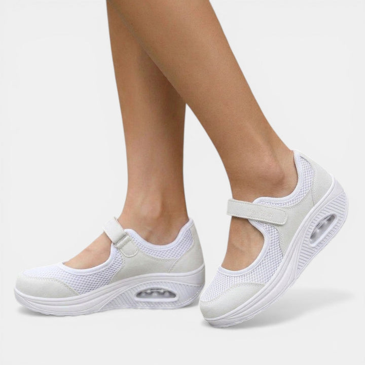 Women's comfortable Mary Jane orthopedic walking shoes, providing all-day foot support & style.