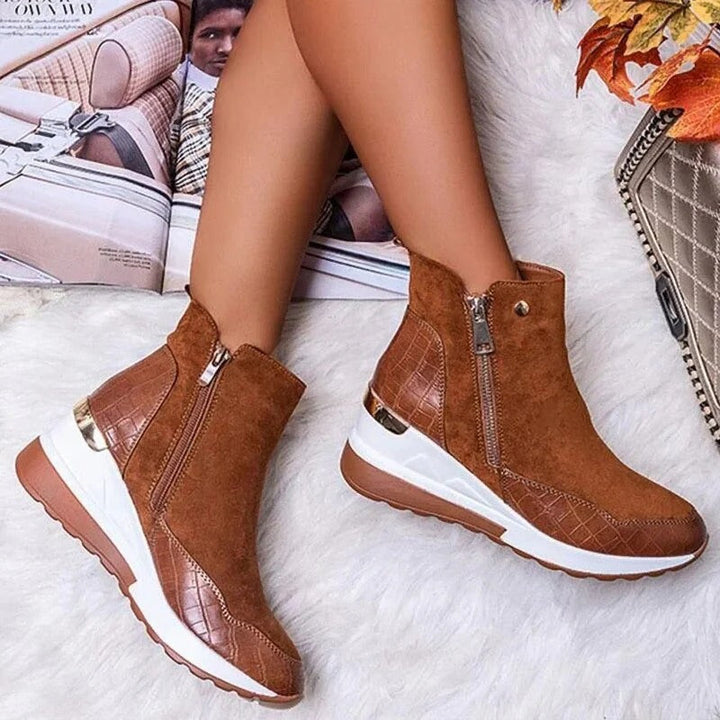 New women's mid-height orthopedic ankle boots, offering superior support & all-day comfort for busy feet.