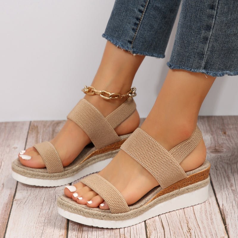 Supportive women's open-toe platform sandals, featuring orthopedic design & arch support for all-day comfort.