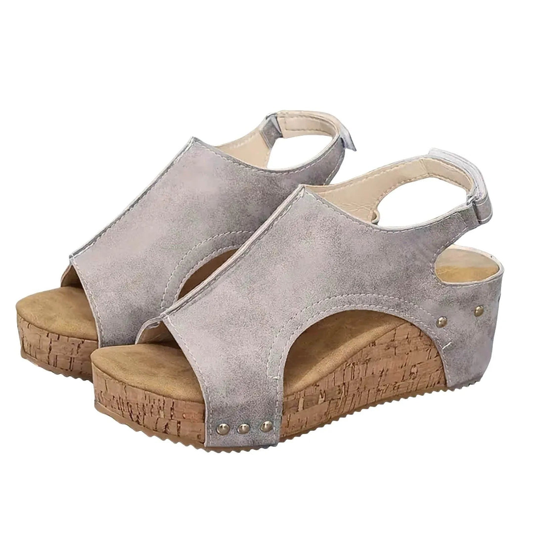 Adjustable strap orthopedic peep toe sandals for women, platform sole & arch support.