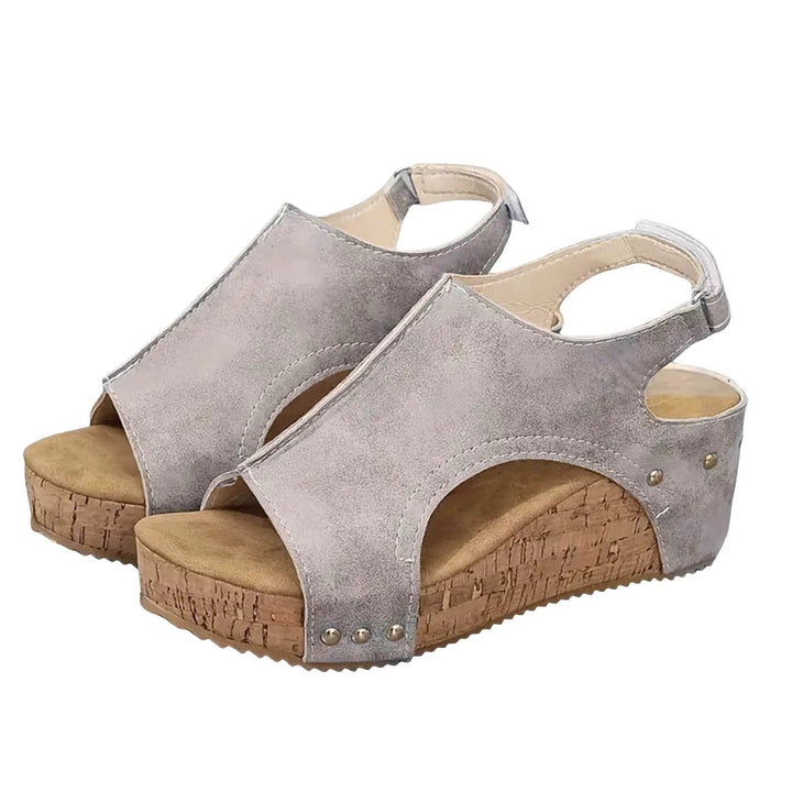 Adjustable strap orthopedic peep toe sandals for women, platform sole & arch support.