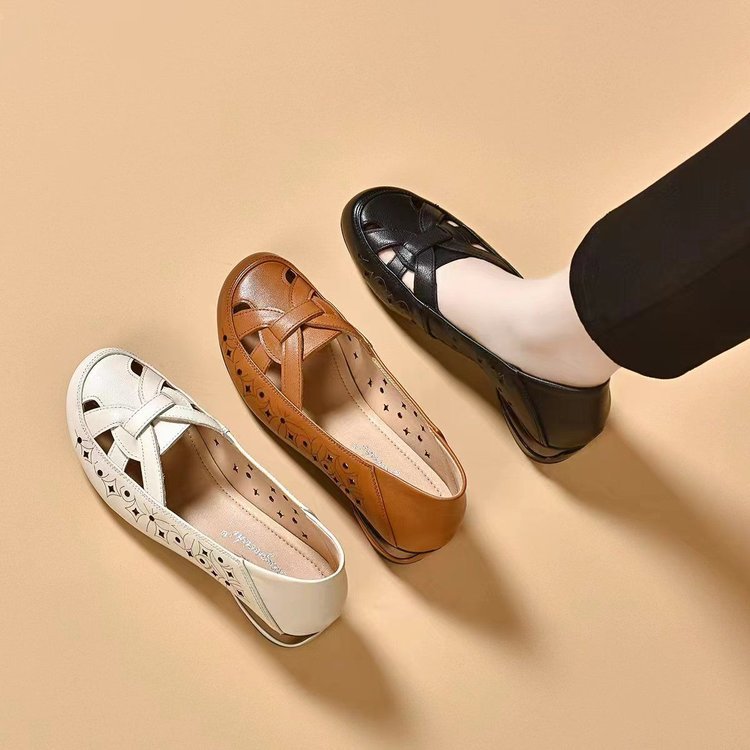Women's orthopedic perforated slip-on shoes for ultimate comfort & foot support. Ideal for everyday walking.