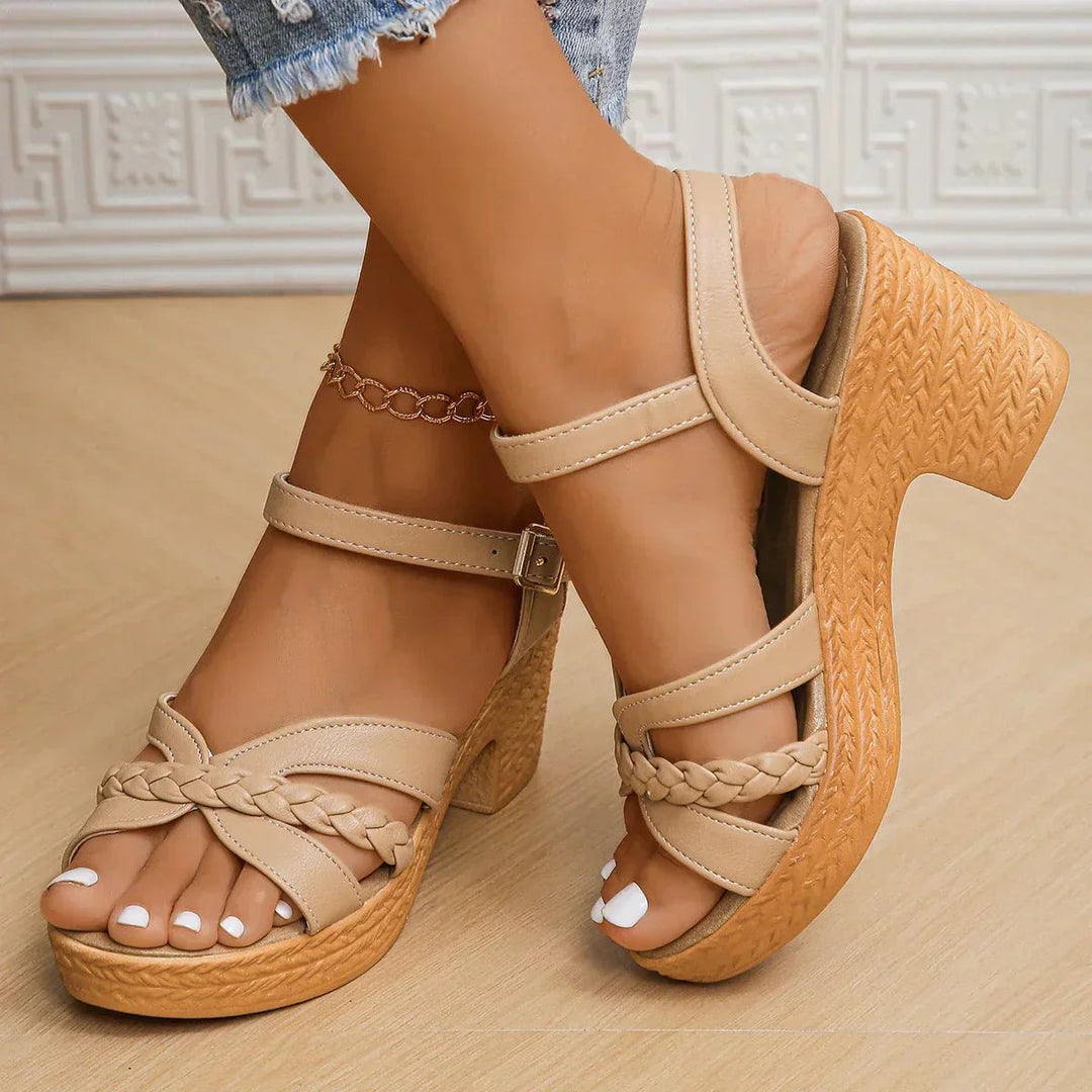 Stylish women's platform sandals with a block heel, orthopedic and incredibly comfortable.