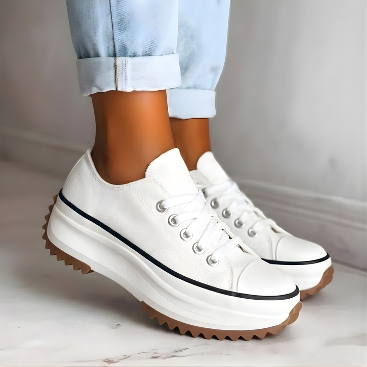 Lace-up women's orthopedic platform sneakers, designed for superior all-day support.
