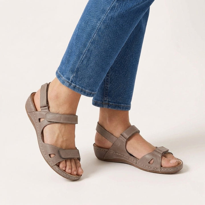 Adjustable open-toe orthopedic sandals for women, designed for all-day comfort, foot health, and versatile daily wear.