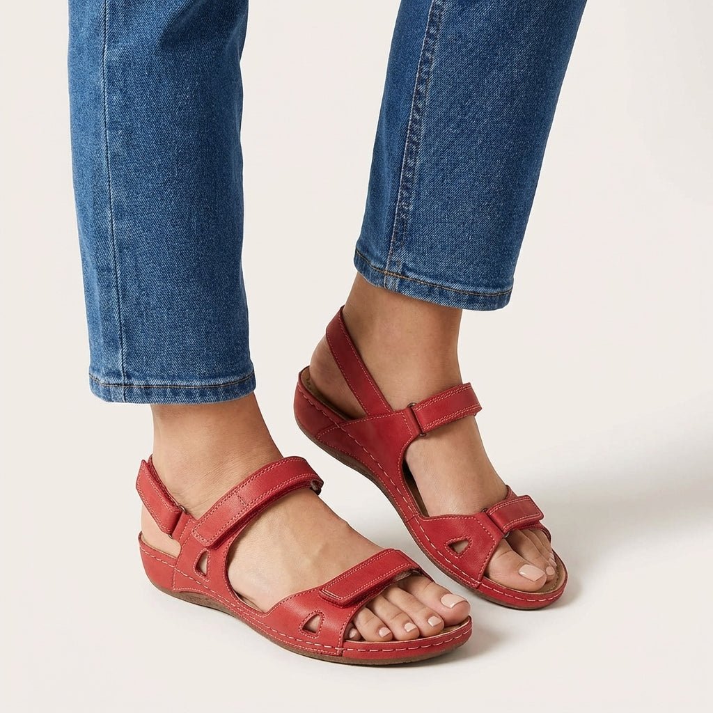 Stylish women's open-toe orthopedic sandals offering supreme comfort, adjustable fit, and versatile summer style.