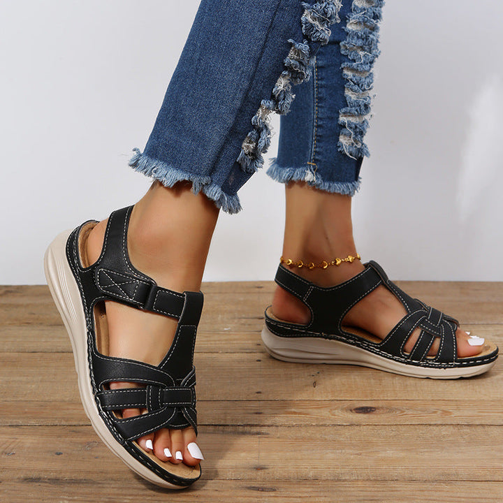 Casual women's orthopedic sandals with adjustable Velcro straps for a secure fit & all-day comfort. Great for daily wear.