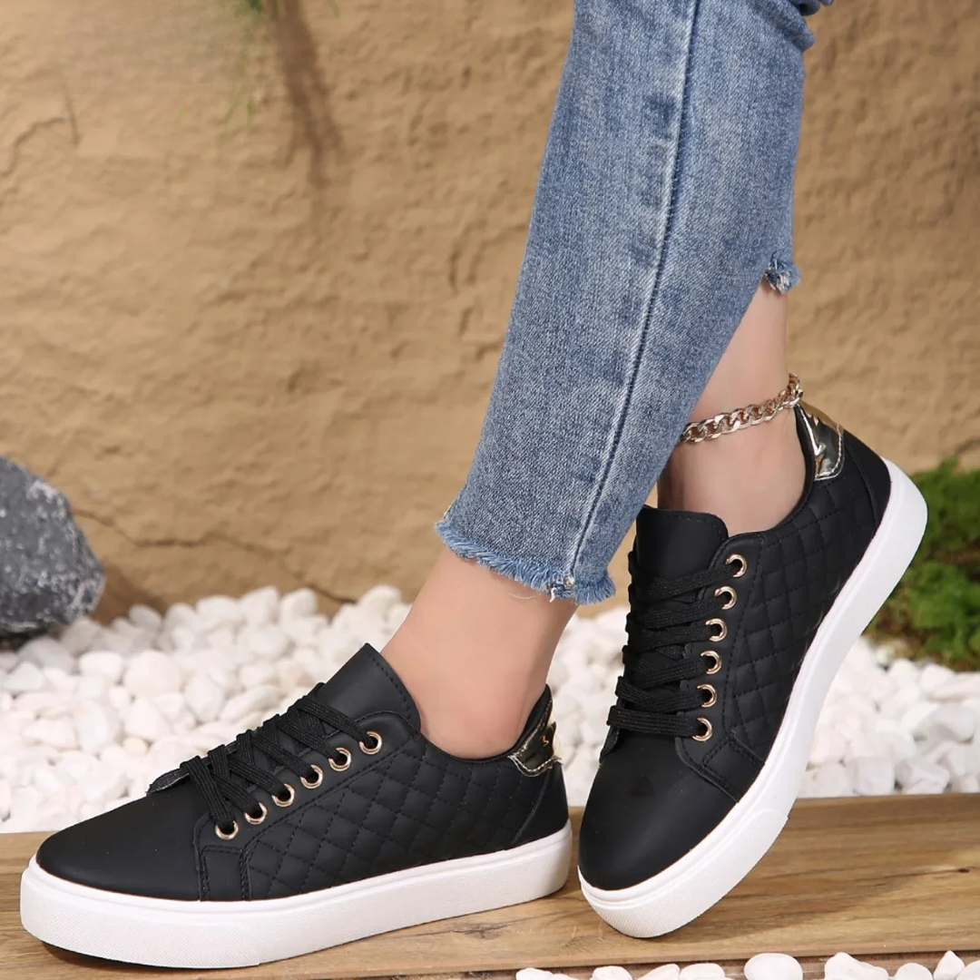 Elegant women's walking shoes, perfect for casual or office wear. Supportive arch for all-day comfortable walking.