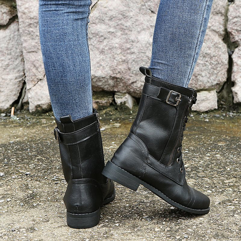 Quality women's orthopedic boots featuring a side zip, arch support, and comfort.
