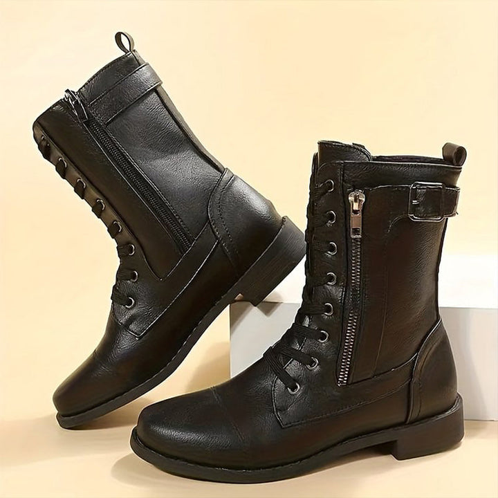 Stylish women's ankle boots with convenient side zip, perfect for casual wear.