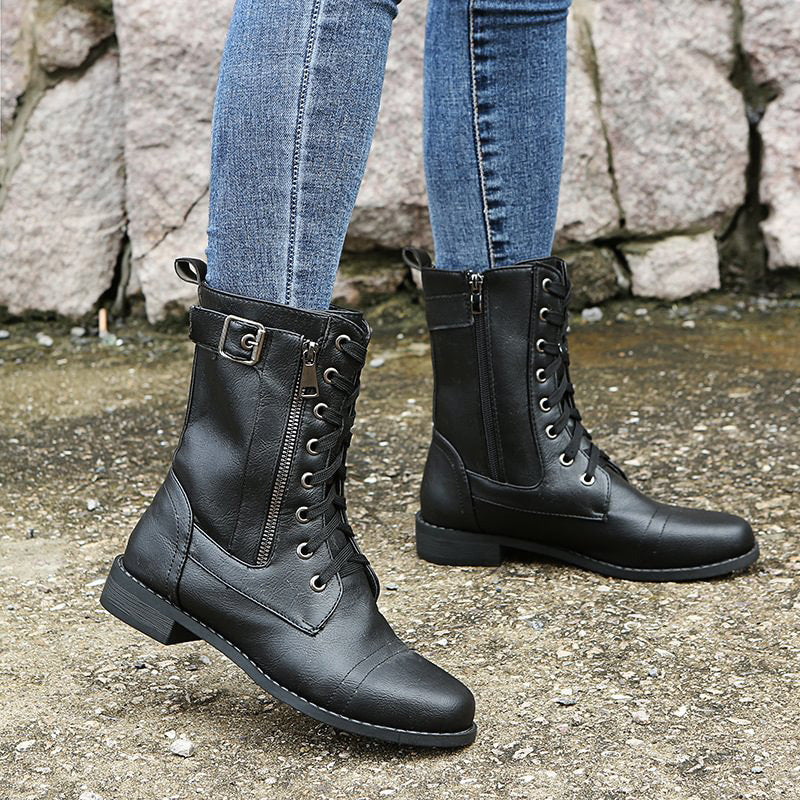 Walking women's boots, orthopedic design with arch support & side zip for comfort.