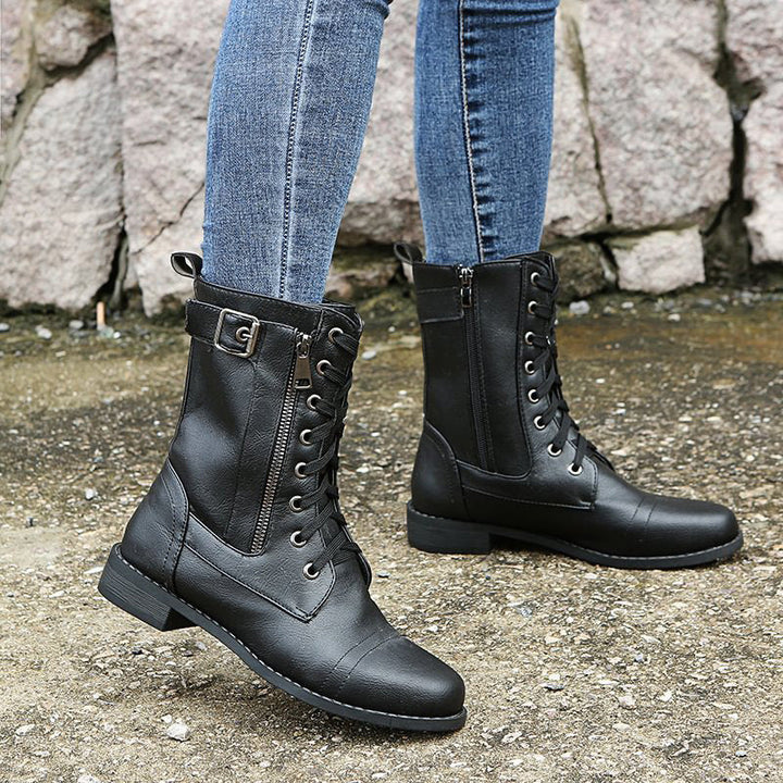 Walking women's boots, orthopedic design with arch support & side zip for comfort.