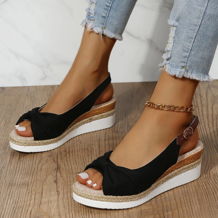 Casual women's slingback espadrille wedge sandals with orthopedic design for ultimate comfort and support.