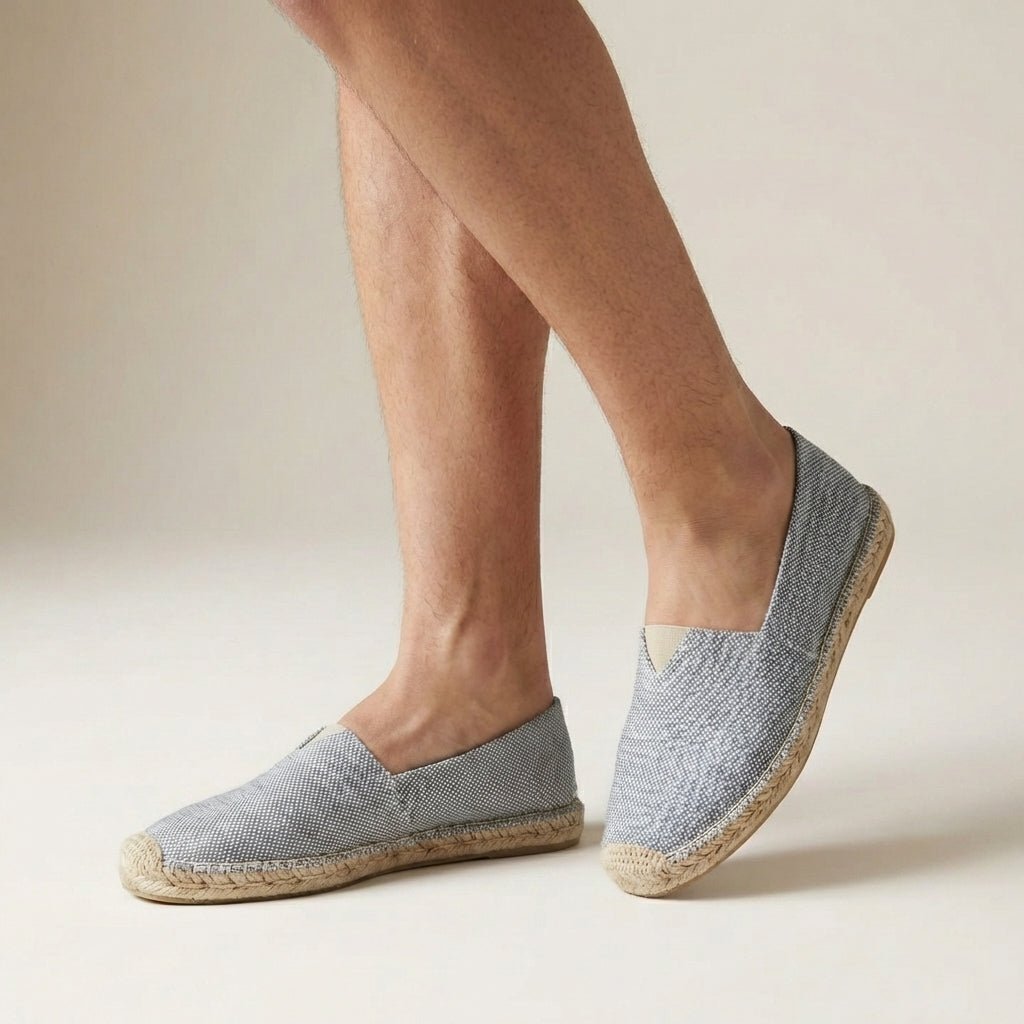 Pair of women's orthopedic slip-on espadrilles. Versatile casual summer footwear for ultimate comfort and style.