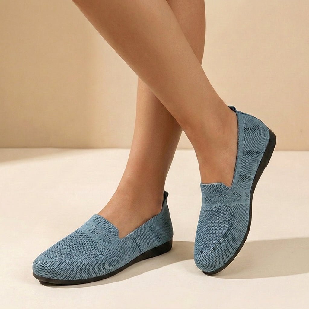 Women's orthopedic slip-on flats, round toe for comfort & support. Ideal for daily versatile wear.