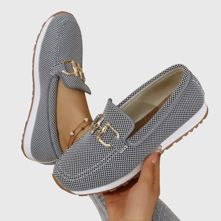 Ergonomic women's orthopedic loafers, easy slip-on style with a chic buckle for ultimate comfort.
