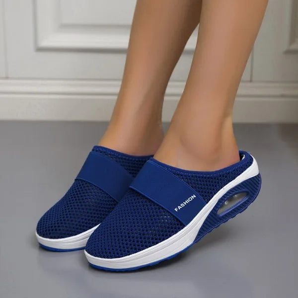 Lightweight women's casual sandals with arch support, a breathable design, and easy slip-on comfort.