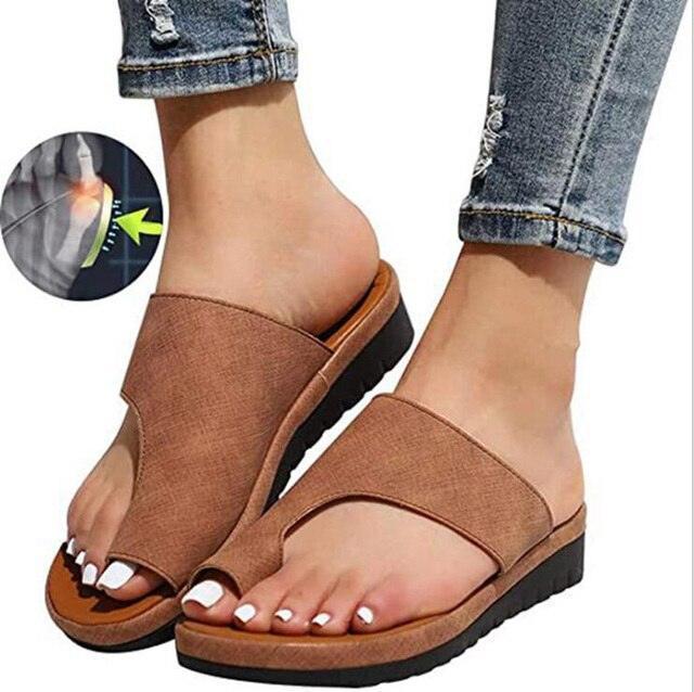 Lightweight women's orthopedic slip-on sandals, perfect for summer casual wear & active walking.