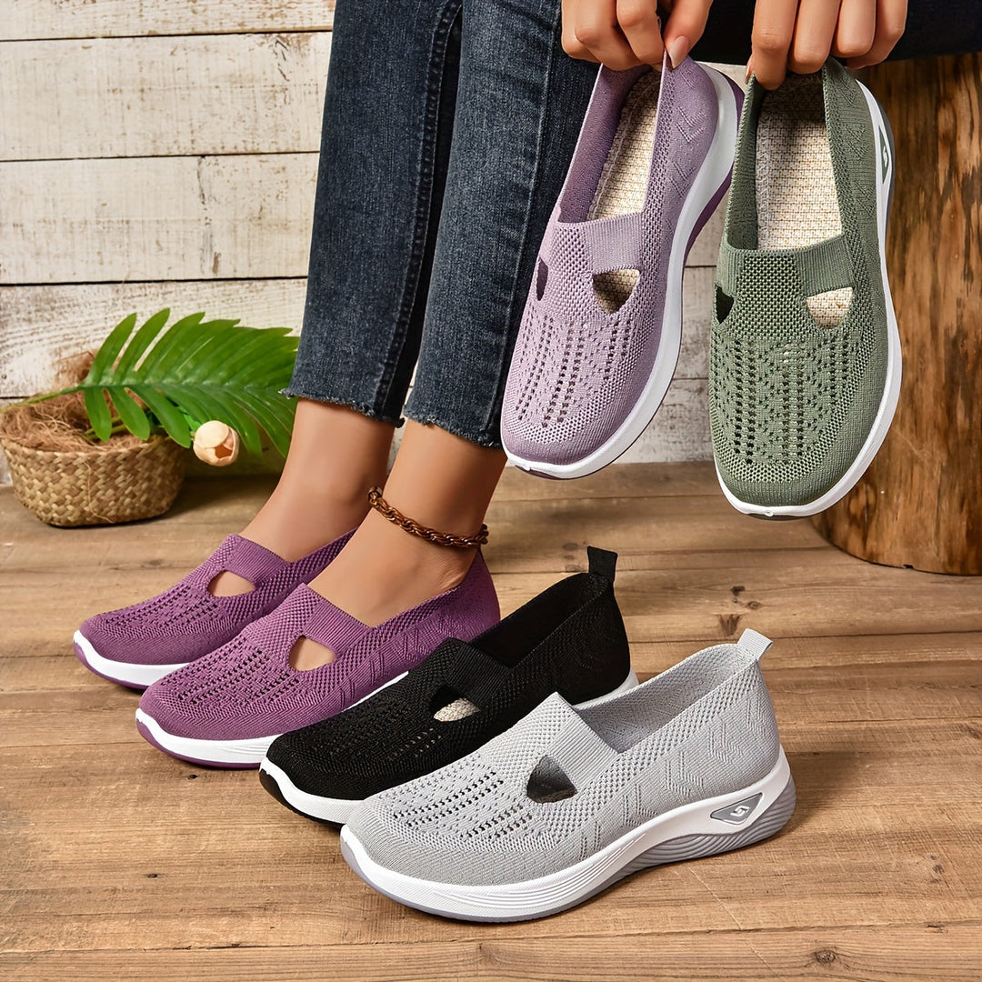 Top view of women's easy-wear orthopedic slip-on shoes, perfect for everyday comfort, foot health & pain relief.