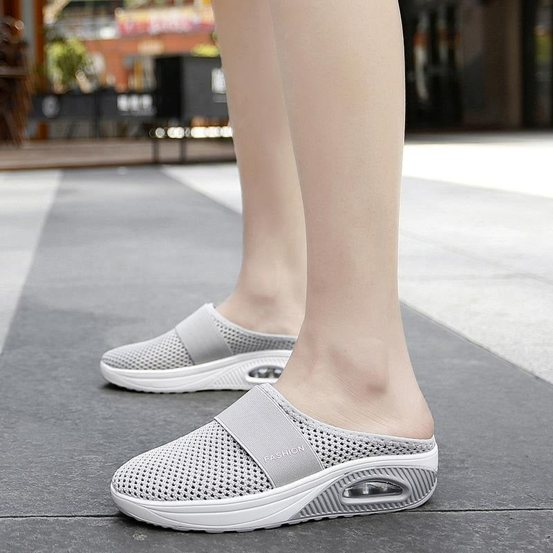 Easy wear women's slip-on comfort shoes, back view. Perfect supportive footwear for everyday use.
