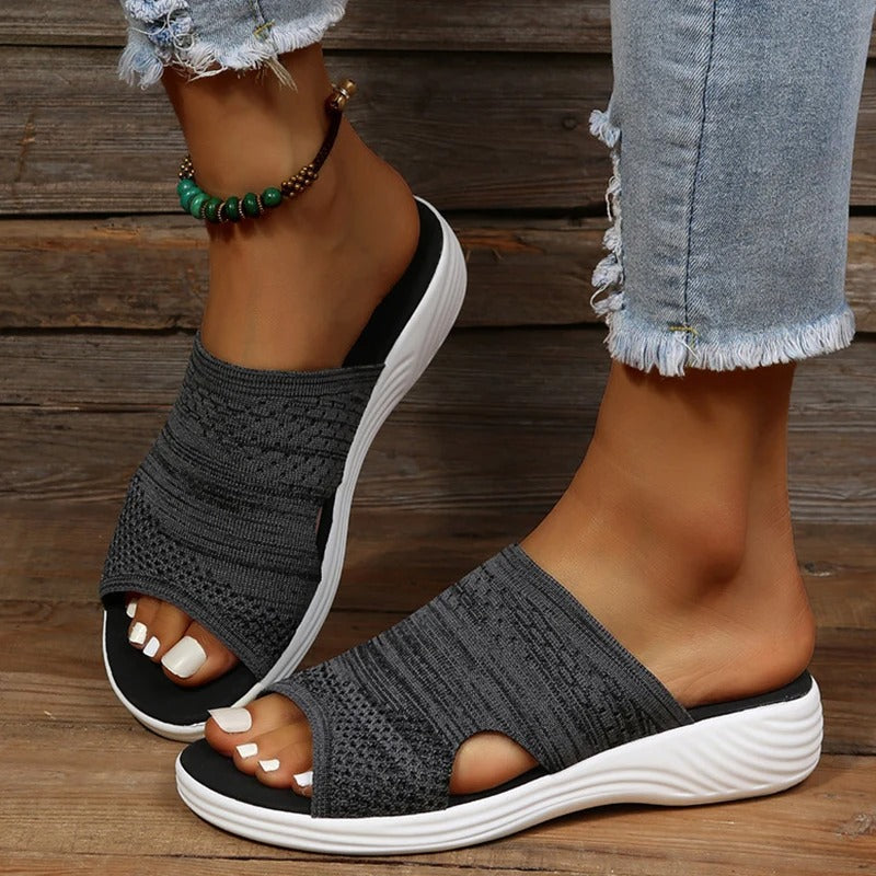 Comfortable women's slip-on sandals with orthopedic support, great for summer everyday use.