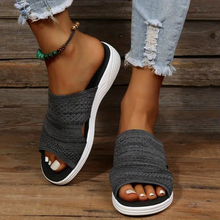Easy wear women's slip-on slides, orthopedic design for supportive and comfortable summer footwear.