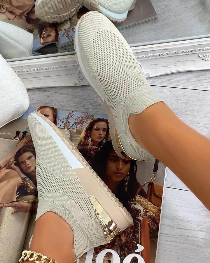 Stylish women's slip-on sneakers, orthopedic design for comfort, arch support. Perfect for everyday casual wear.