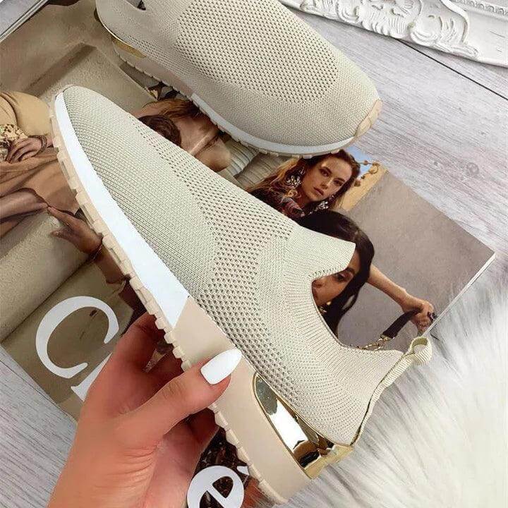 Comfortable women's walking shoes, orthopedic slip-on sneakers with superior arch support for active women.