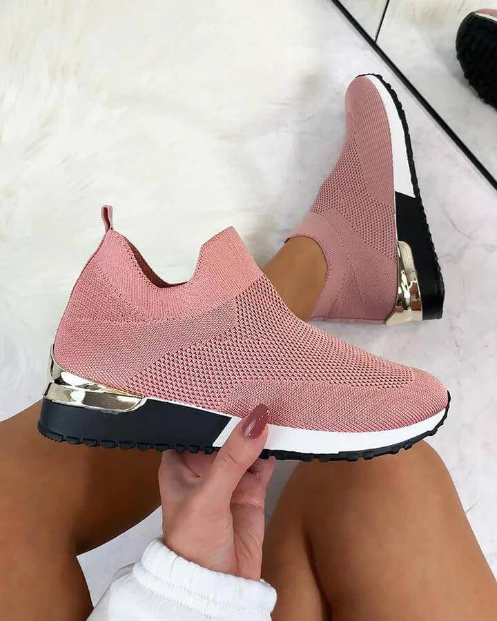 Women's comfort slip-on shoes, orthopedic sneakers with robust arch support, great for walking and daily wear.