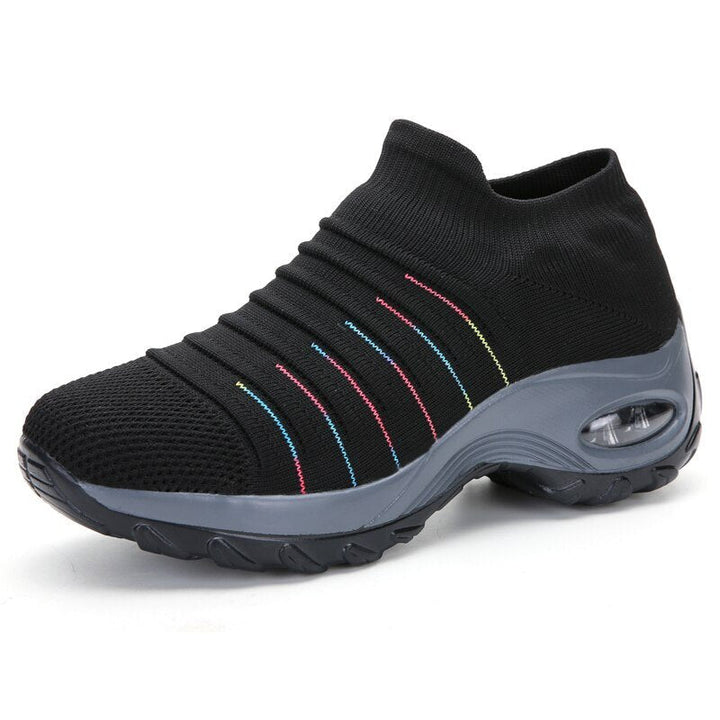Active women's slip-on trainers, orthopedic design ensures comfortable walking footwear for all-day support.