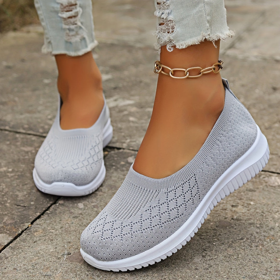 Women's orthopedic slip-on walking sneakers, offering arch support and comfort for daily wear.