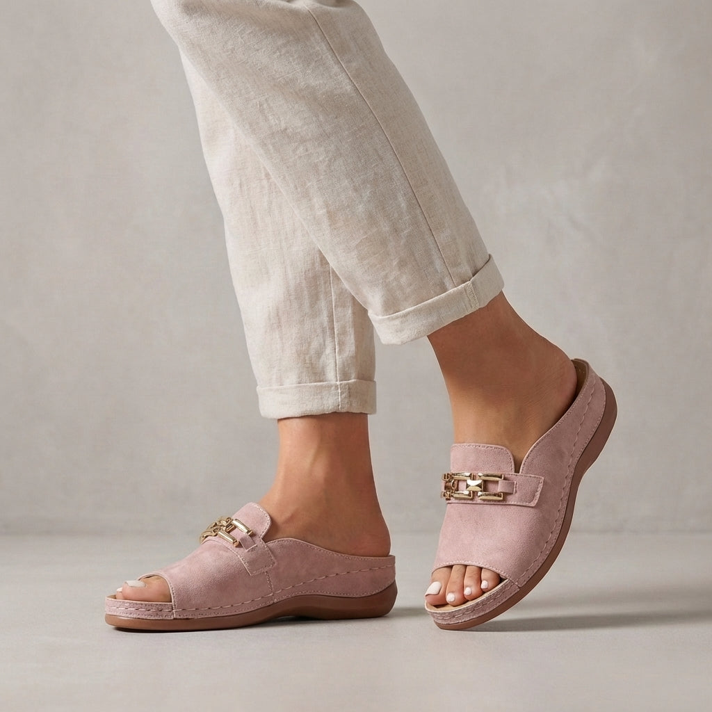 Women's orthopedic slip-on wedge sandals, providing ultimate comfort and support for summer.