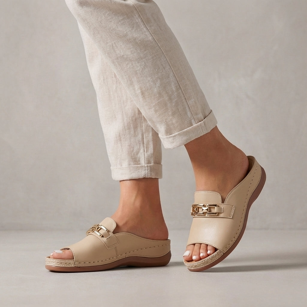 Summer women's comfort wedge sandals, orthopedic design for arch support & pain relief.