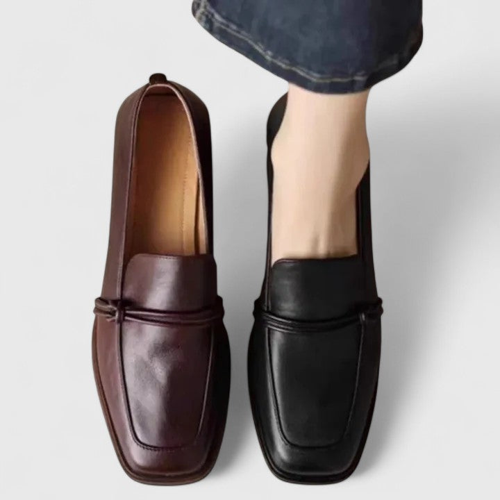 Classic square toe orthopedic loafers for women, stylish & comfortable flats, perfect for office or casual elegant.