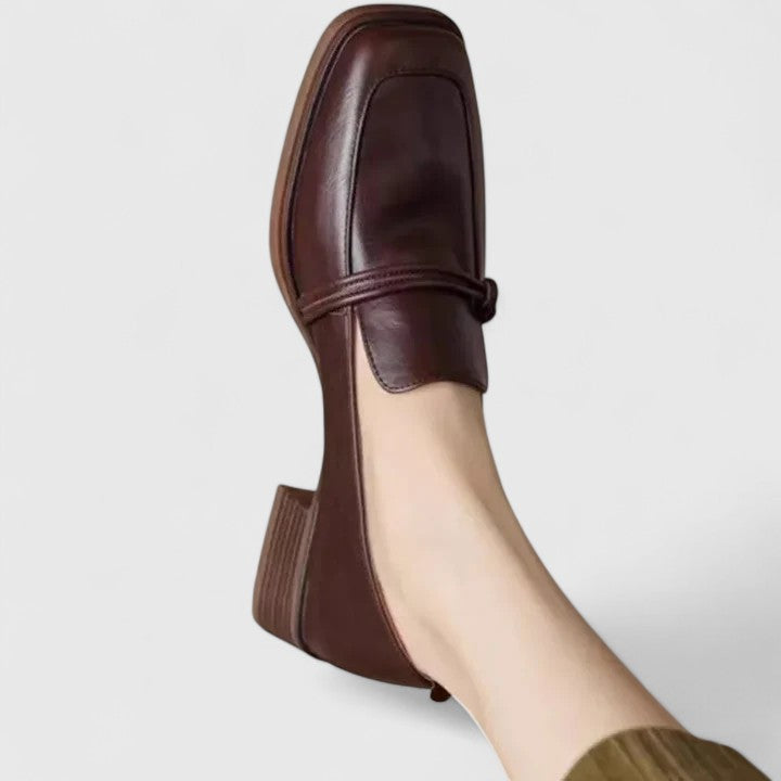 Women's comfortable orthopedic square toe classic loafers, essential everyday & office footwear for women's fashion.