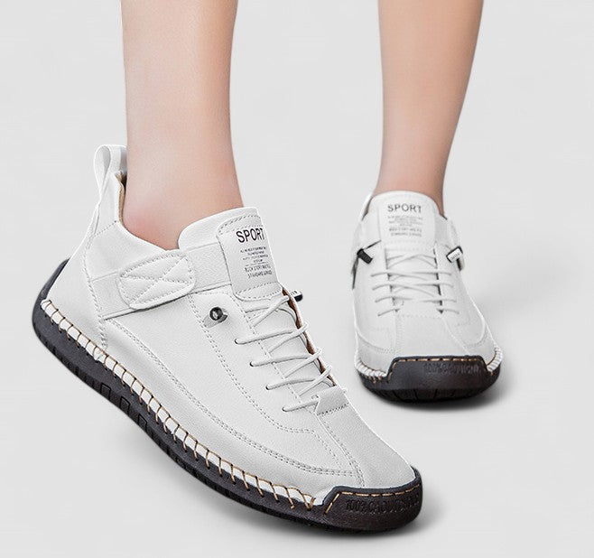 Comfortable women's orthopedic sneakers with easy slip-on straps and arch support for walking.