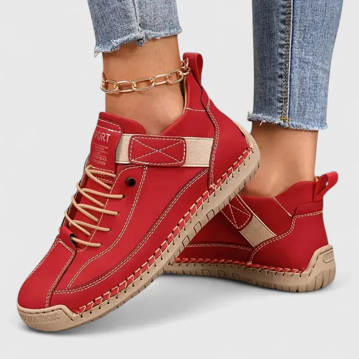 Easy slip-on women's orthopedic strap sneakers, ideal for casual wear and posture support.