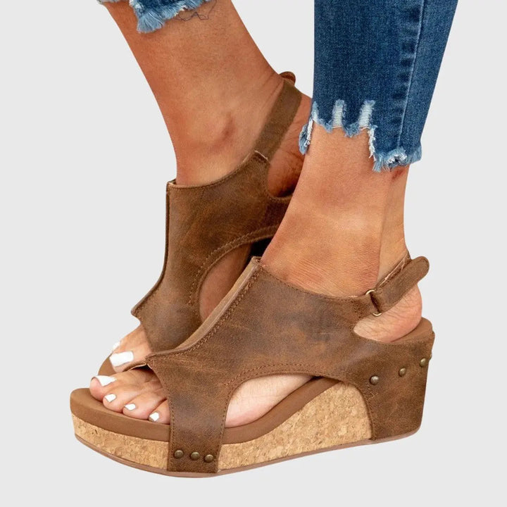 Essential summer women's orthopedic platform wedge sandals, slingback style for elegant, supportive comfort.
