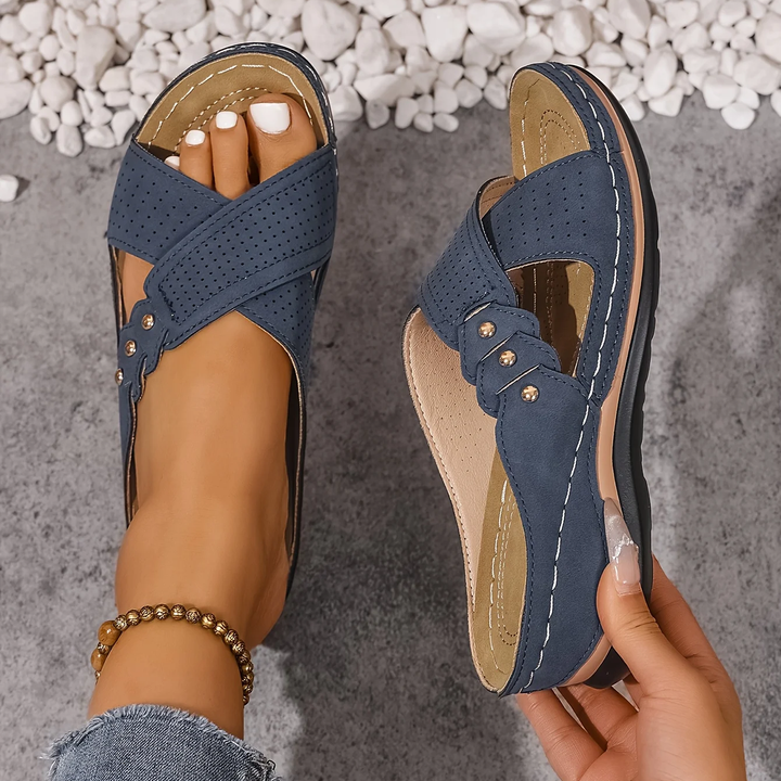 Women's orthopedic wedge sandals, ultimate comfort & arch support for all-day wear. Stylish summer footwear.