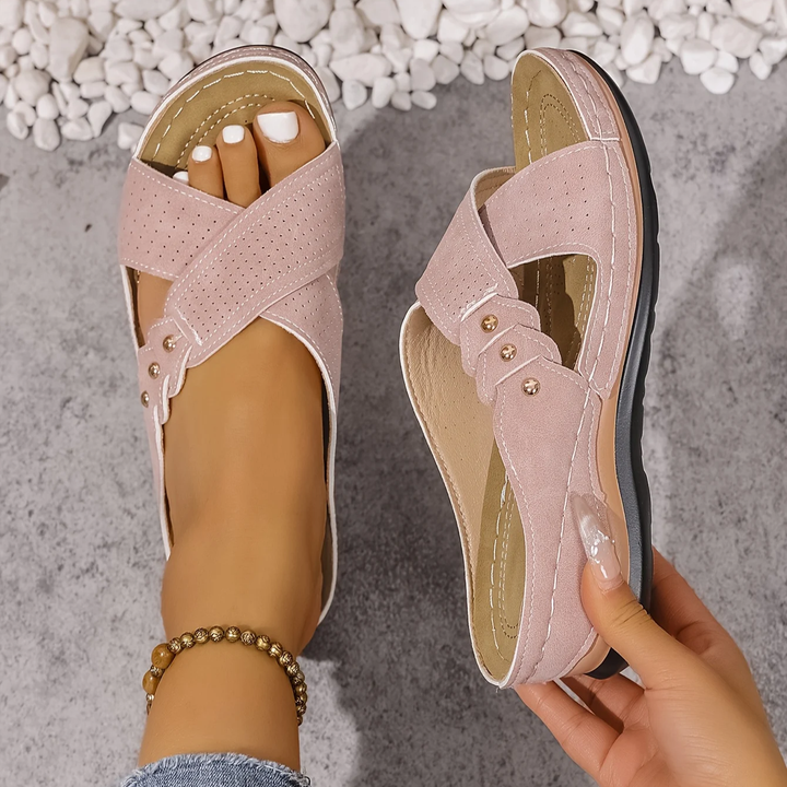 All-day comfort women's orthopedic wedge sandals. Stylish design with arch support & anti-slip sole for summer.