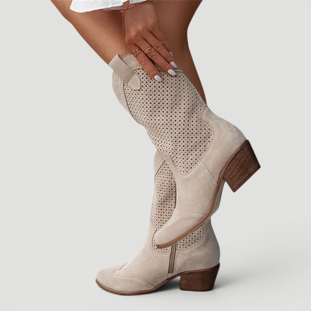 Comfortable women's orthopedic boots. Western cowboy style mid-calf boots, ideal for all-day support.