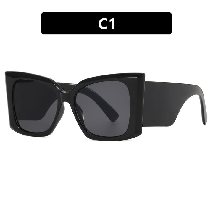 UV protection oversized cat-eye sunglasses for women, fashionable summer eyewear.