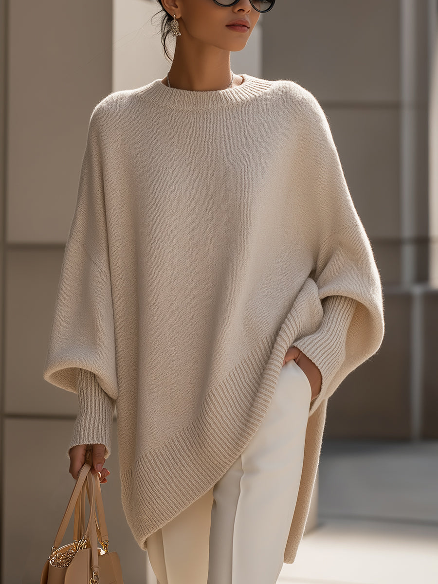 Women's oversized knit sweater, modern & cozy. Effortless long sleeve for fall & winter layering.